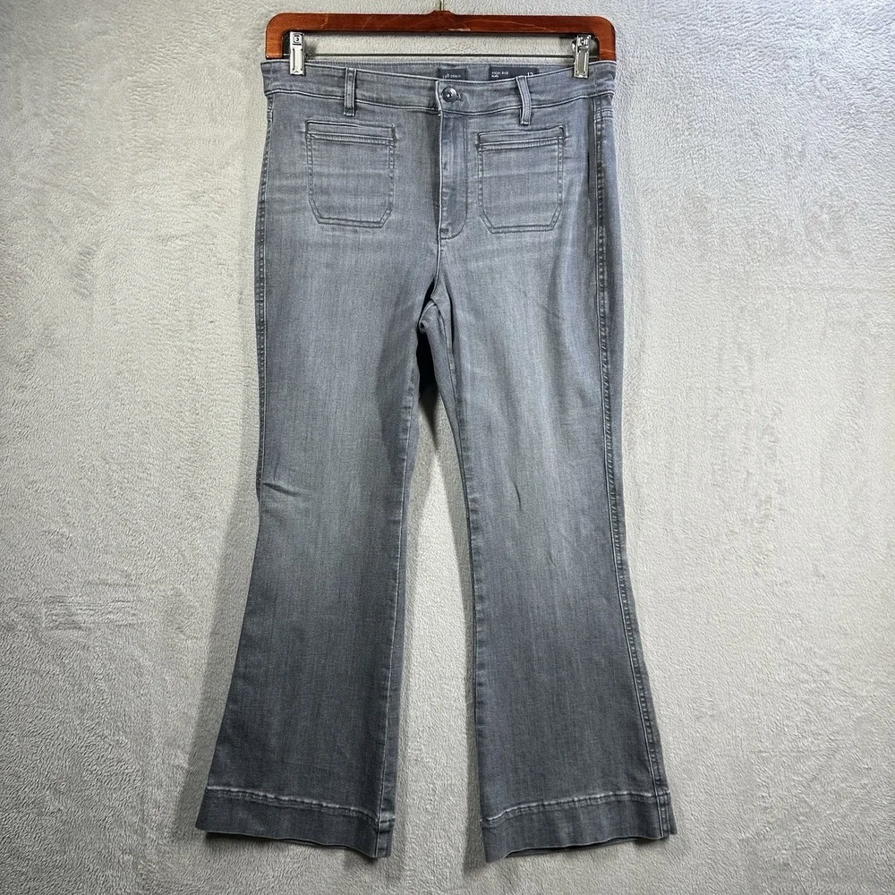 J Jill Denim Women's High‎ Rise Flare Jeans Women's Size 12 Gray EUC